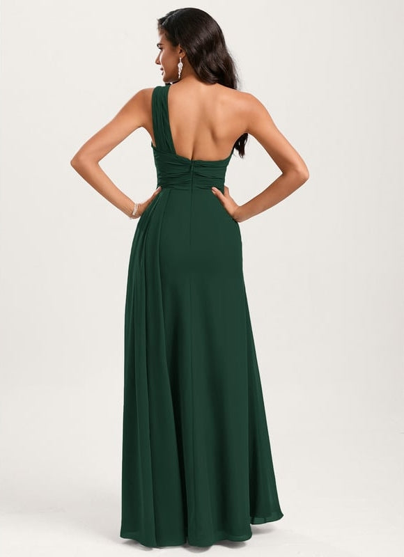 Robe Trapèze Asymétrique Beige - gallery 1