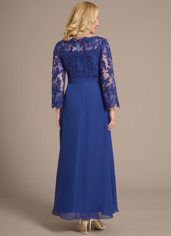 Robe Trapèze Élégance Bleue Lumineuse - gallery 5