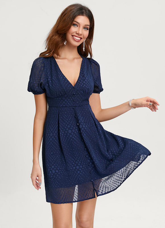 Robe Trapèze Marine Éthérée - gallery 4