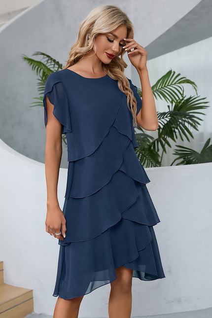 Robe Trapèze Vague Marine - gallery 4