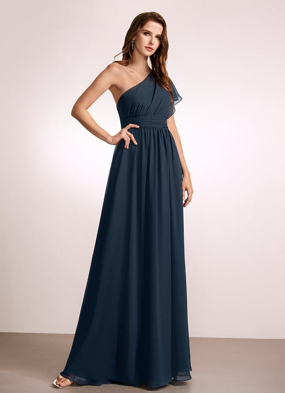 Robe Trapèze Asymétrique Beige - gallery 2