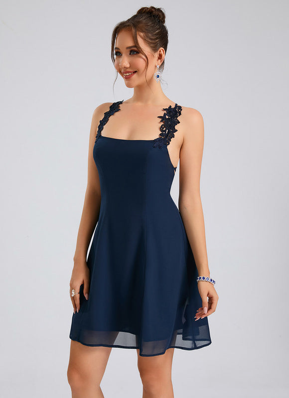 Robe Trapèze Aérienne Marine - gallery 2