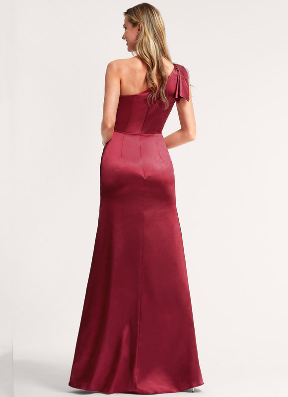 Robe Trapèze Rouge Satiné Chic - gallery 4