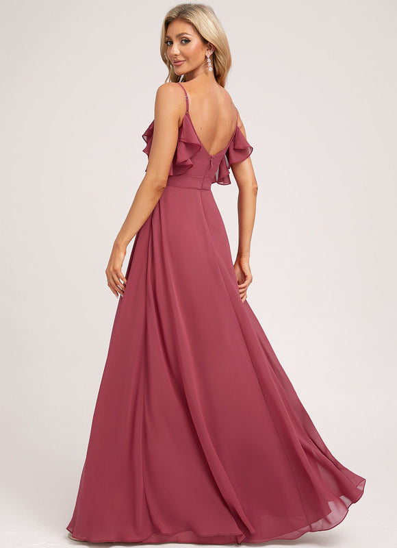 Robe Trapèze Mousseline Fendue - gallery 2