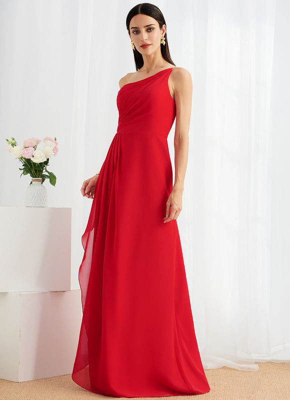 Robe Trapèze Asymétrique Beige - gallery 2