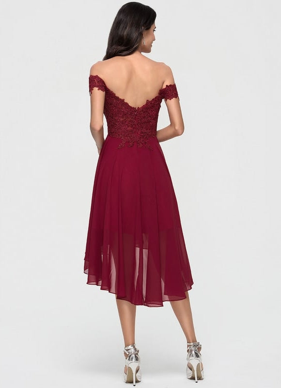 Robe Trapèze Asymétrique Velours - gallery 1