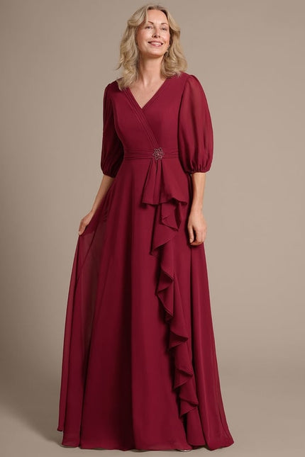 Robe Trapèze Rouge Élégant - gallery 4