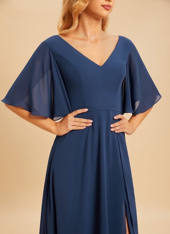 Robe Trapèze Longue Beige Élégante - gallery 5