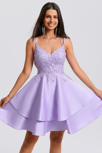 Robe Trapèze Lilas Étoilé