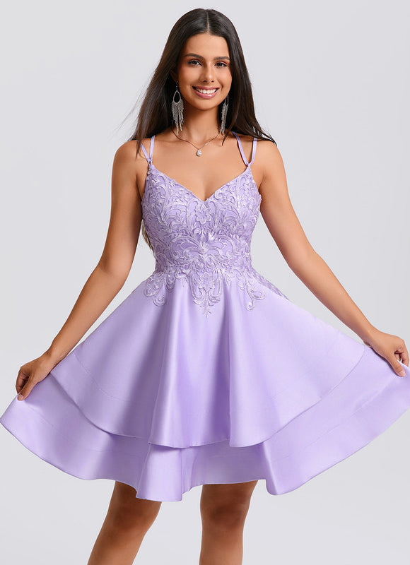 Robe Trapèze Lilas Étoilé