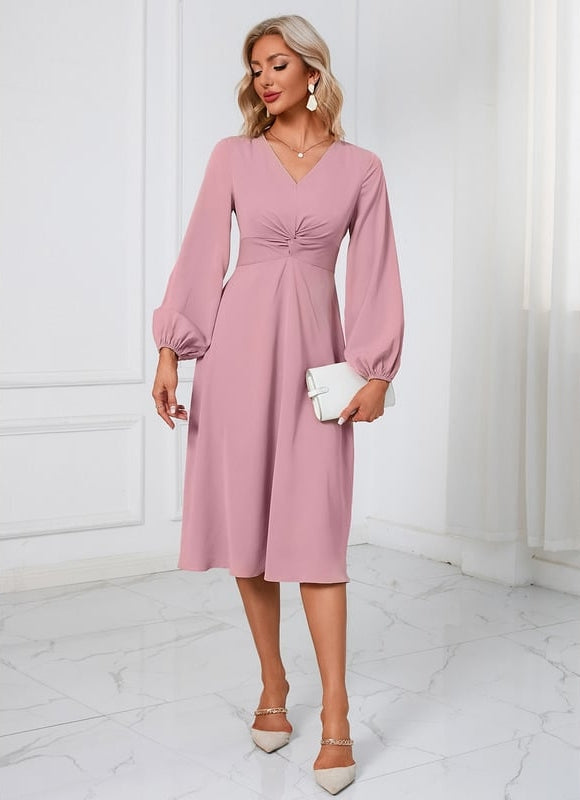 Robe Trapèze Rouge Flottant - gallery 5