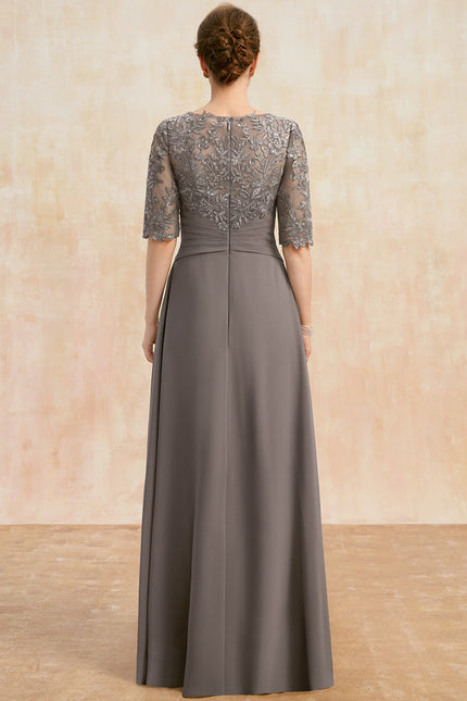 Robe Trapèze Gris Élégant - gallery 5