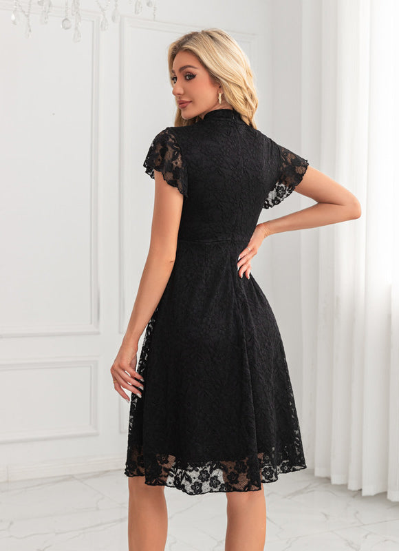 Robe Trapeze En Dentelle - gallery 2