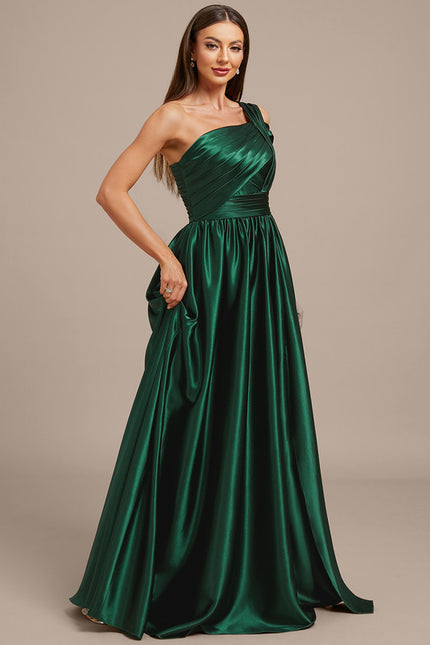 Robe Trapèze Éclat Satiné Vert - gallery 5