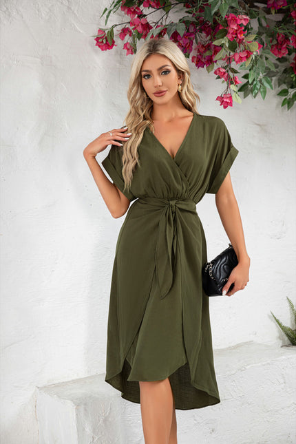 Robe Trapèze Olive Fluide - gallery 1
