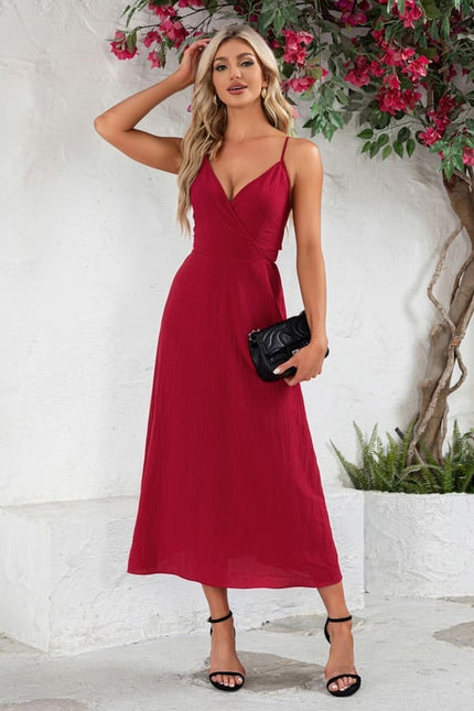 Robe Trapèze Rouge Flottant - gallery 3