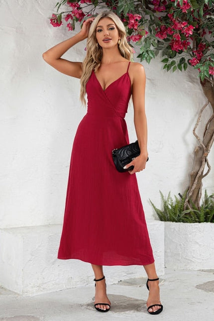 Robe Trapèze Rouge Flottant - gallery 3