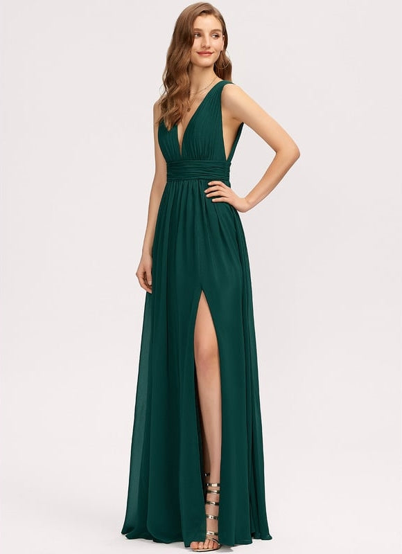 Robe Trapèze Bleu Élégant Longue - gallery 5