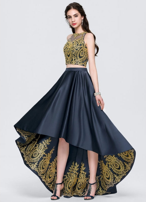 Robe Trapèze Satin Étoile Mystique