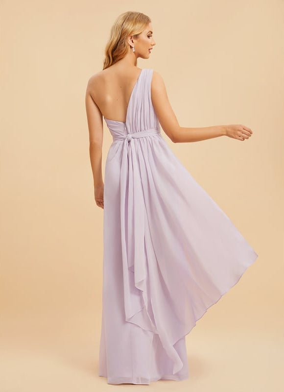 Robe Trapèze Asymétrique Beige - gallery 8