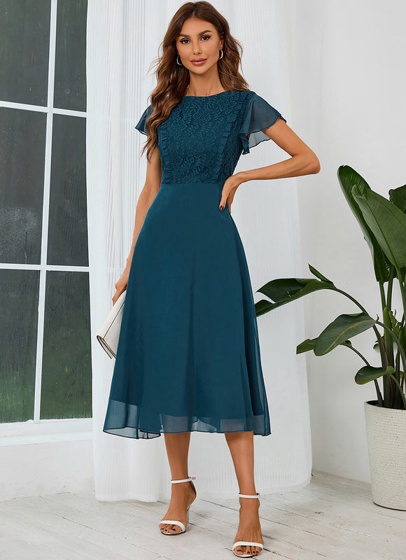 Robe Trapeze Rose Poudré - gallery 1