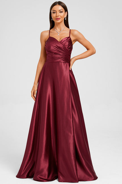 Robe Trapèze Satin Bleu Profond