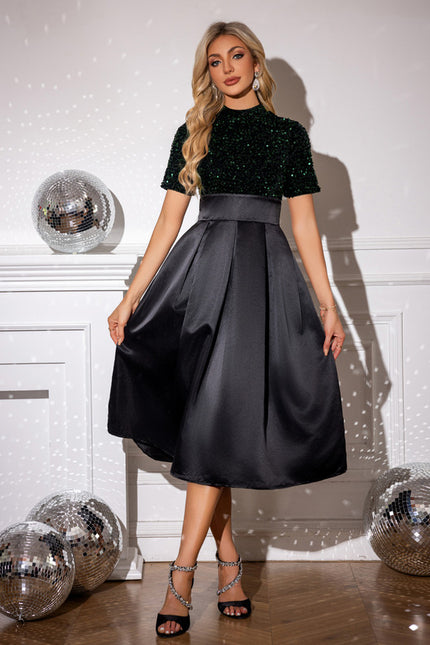 Robe Trapèze Satinée Éclatante - gallery 4