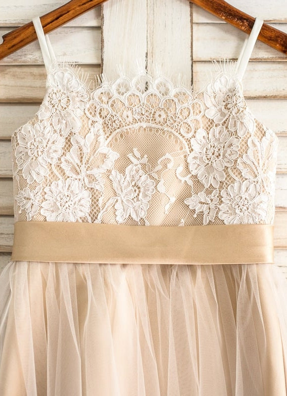 Robe Trapèze Crème Dentelle Tulle<Br> - gallery 4