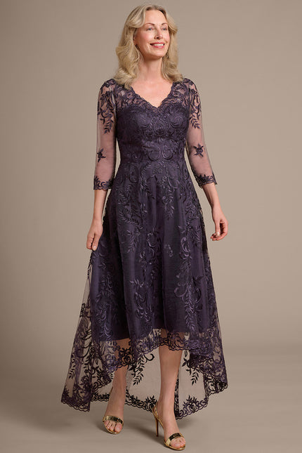 Robe Trapèze Dentelle Violetée - gallery 5
