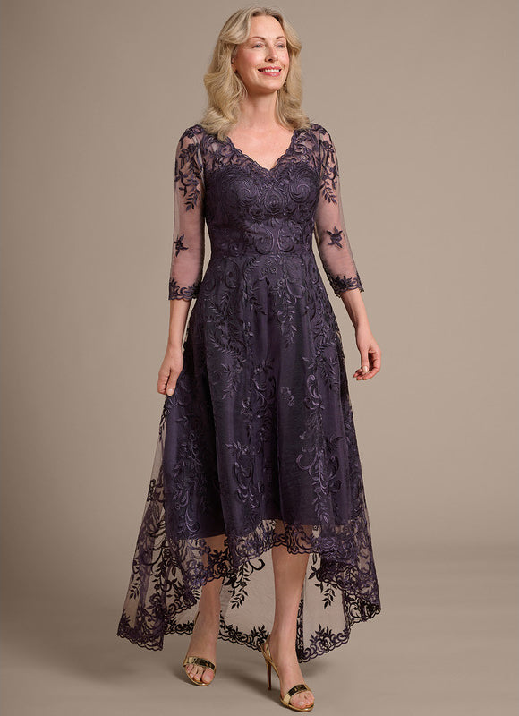 Robe Trapèze Dentelle Violetée - gallery 5