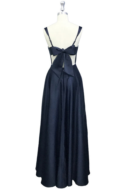 Robe Trapèze Nuit De Satin Profond - gallery 6