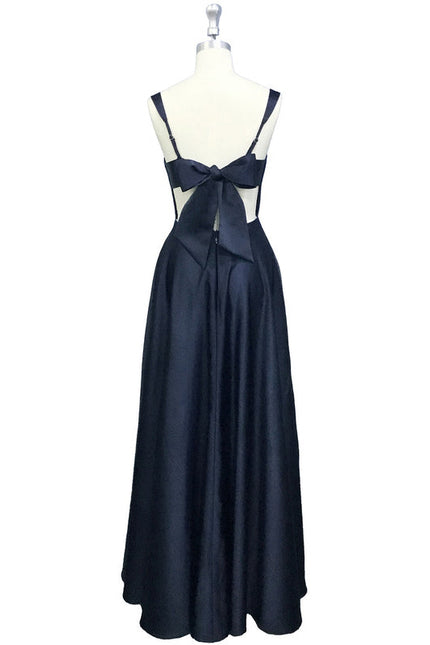 Robe Trapèze Nuit De Satin Profond - gallery 6