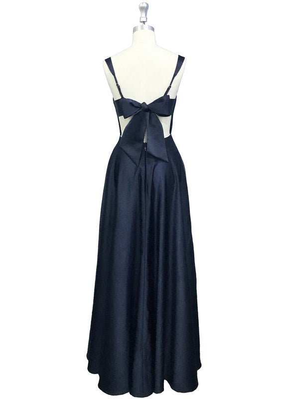 Robe Trapèze Nuit De Satin Profond - gallery 6