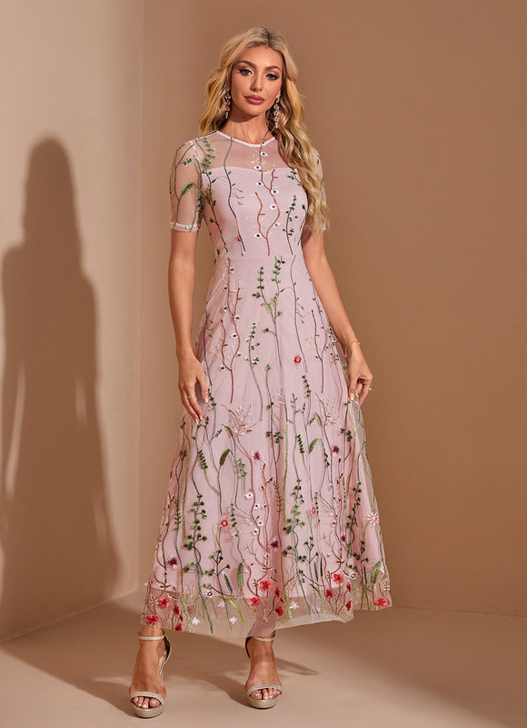 Robe Trapèze Étreinte Florale - gallery 5