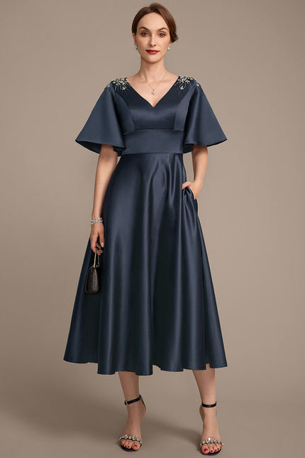 Robe Trapèze Nocturne Satinée