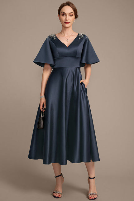 Robe Trapèze Nocturne Satinée