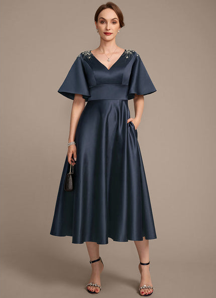 Robe Trapèze Nocturne Satinée