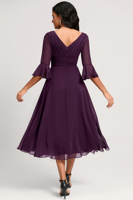 Robe Trapèze Florale Marine - gallery 1