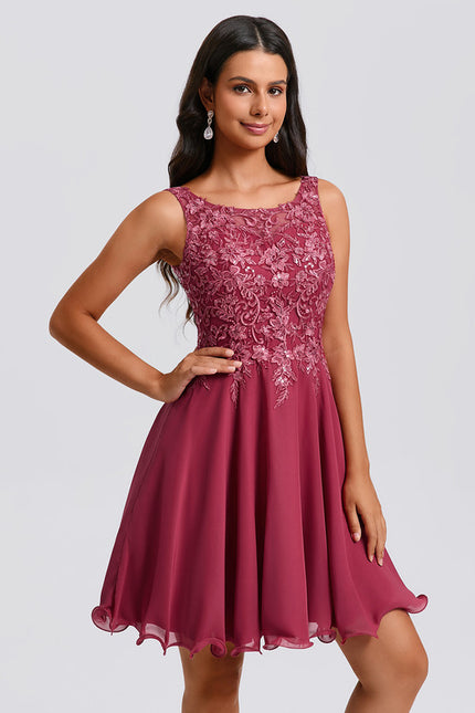 Robe Trapèze Cerise Élégante - gallery 3