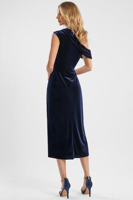 Robe Trapèze Velours Asymétrique - gallery 3