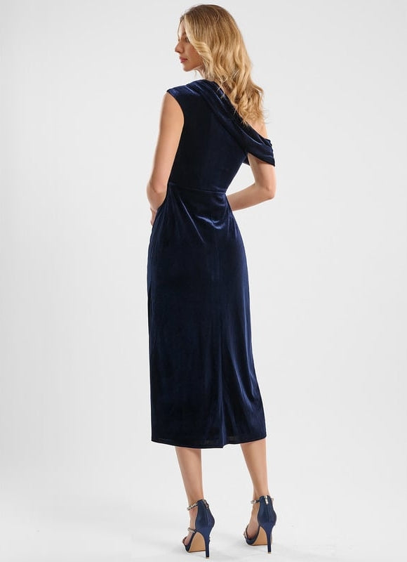 Robe Trapèze Velours Asymétrique - gallery 3