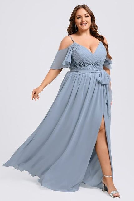 Robe Trapèze Aérienne Céleste - gallery 7