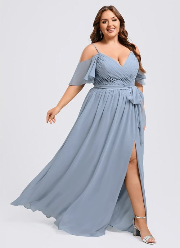 Robe Trapèze Aérienne Céleste - gallery 7