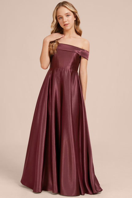Robe Trapèze Satin Prune Chic