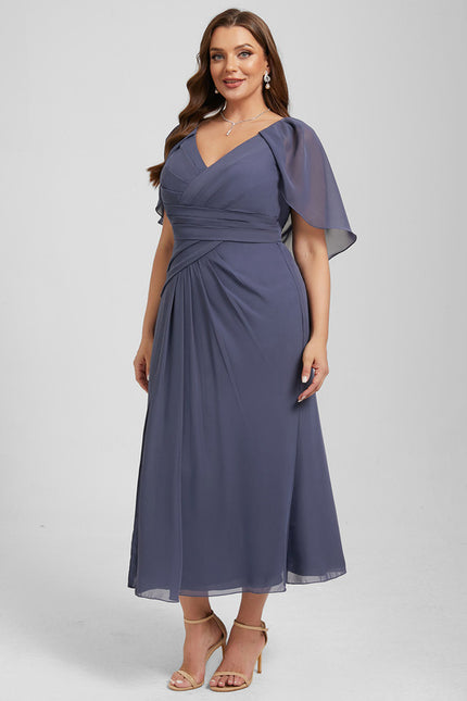 Robe Trapèze Florale Marine - gallery 8