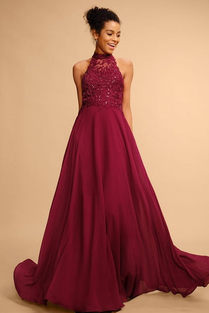 Robe Trapèze Rouge Éblouissant - gallery 3
