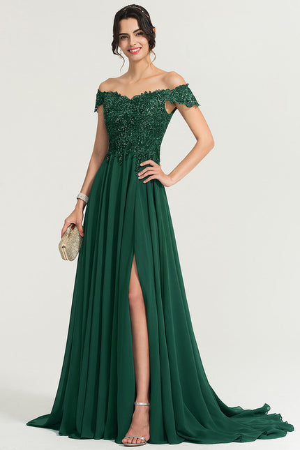 Robe Trapèze Verte Bal De Dentelle Pâles