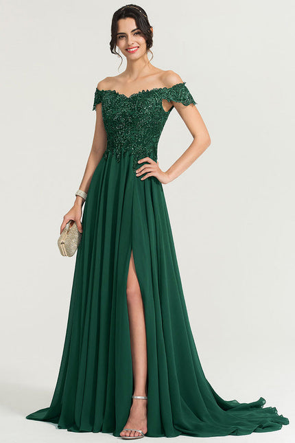 Robe Trapèze Verte Bal De Dentelle Pâles
