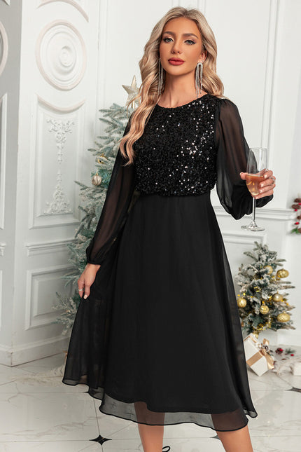 Robe Trapèze Pailletée Aérienne - gallery 2