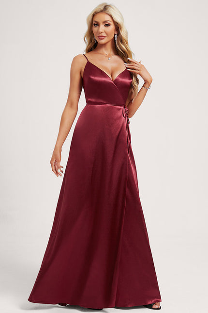 Robe Trapèze Satin Doré Élégante - gallery 2